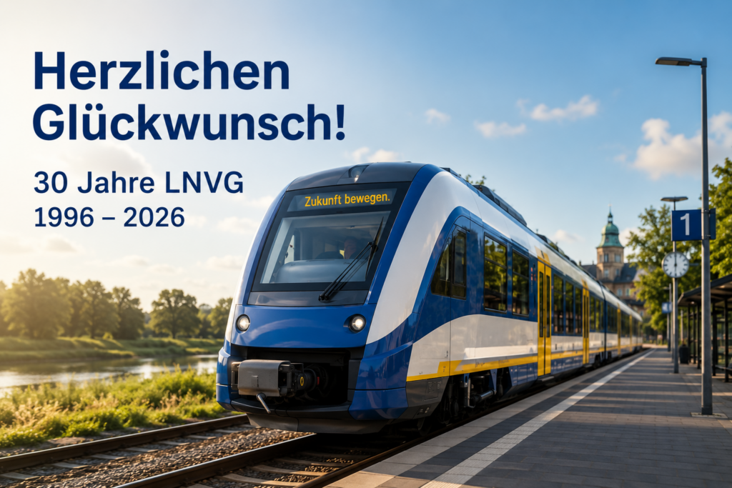 30 Jahre LNVG: Mehr Fahrgäste, moderne Züge und ein dichterer Takt prägen den SPNV in Niedersachsen. Mit eigenem Fahrzeugpool, Wasserstoff- und autonomen Zügen sowie Milliardeninvestitionen treibt die LNVG den Nahverkehr auf der Schiene voran.
